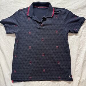 Psycho Bunny Polo Shirt Size 6 Skull Bunny Graphic Print Golf Casual